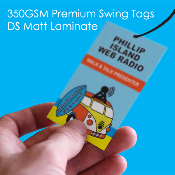 swing tag matt 2 side laminate