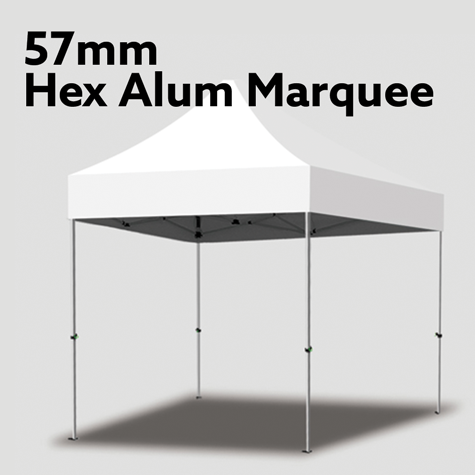 Marquees - 57mm Hex Alum Marquee Frame with Custom Printed Canopy Marquees - 57mm Hex Alum Marquee Frame with Custom Printed Canopy
